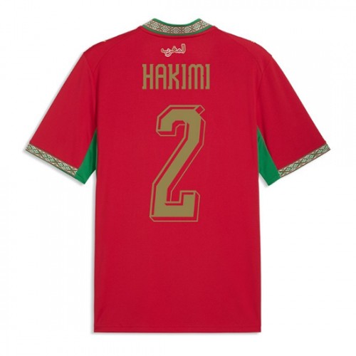 Stroje piłkarskie Maroko Achraf Hakimi #2 Koszulka Podstawowej MŚ 2026 Krótki Rękaw
